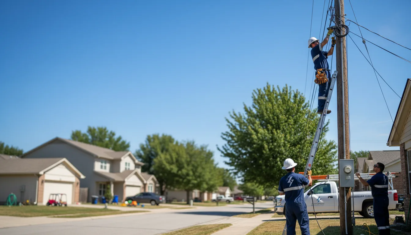 Residential electrician providing installation services in De Kalb, TX